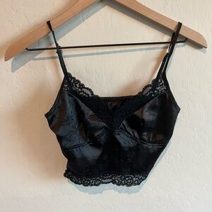 Y2K Black Lace Floral Bralette SZ XS Dark Romance Fairy Grunge Whimsigoth Edgy